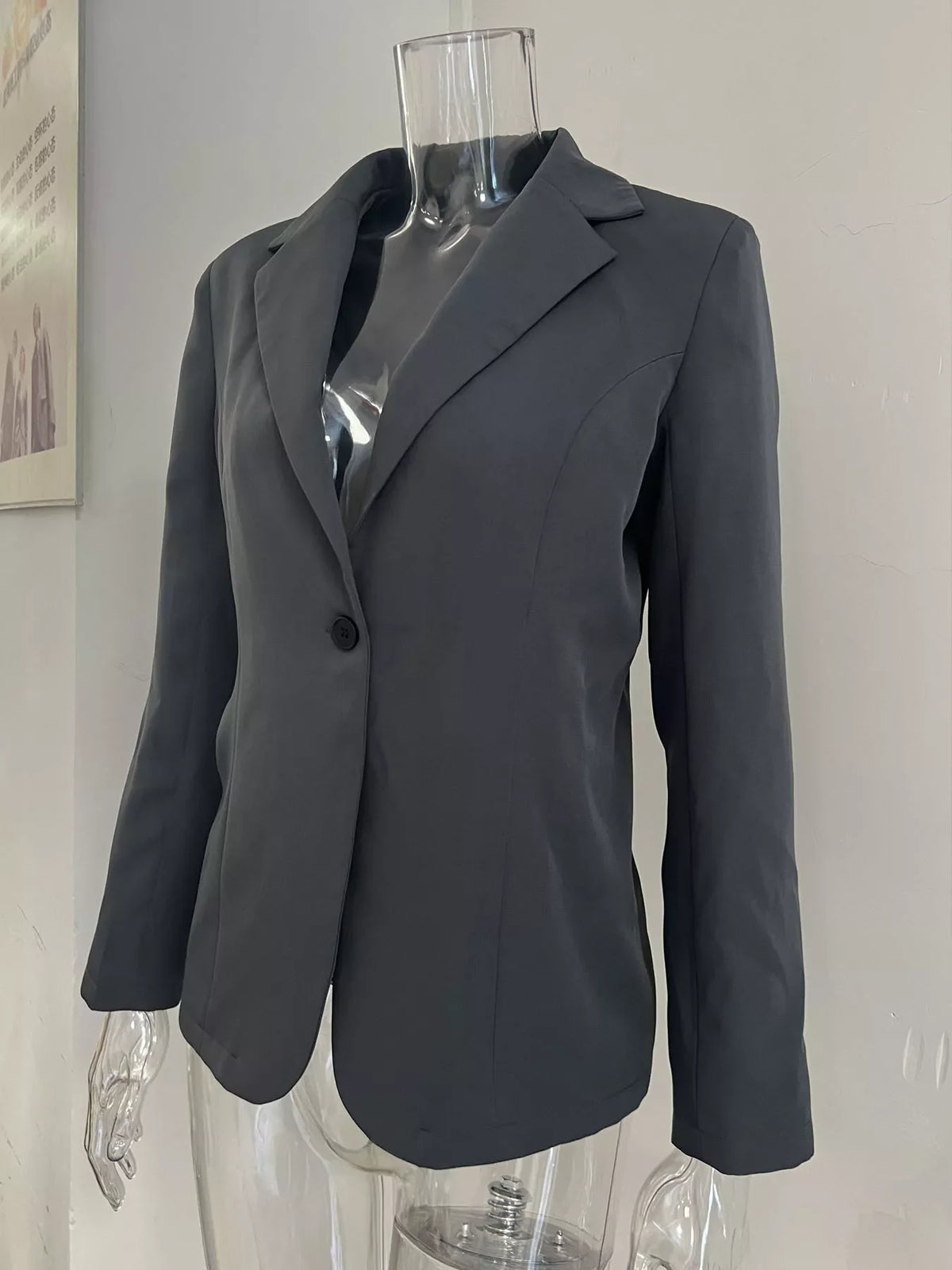 Slim-Fit Single-Button Casual Blazer