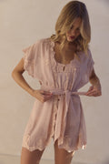 Valentina Mini Chiffon Robe Blush
