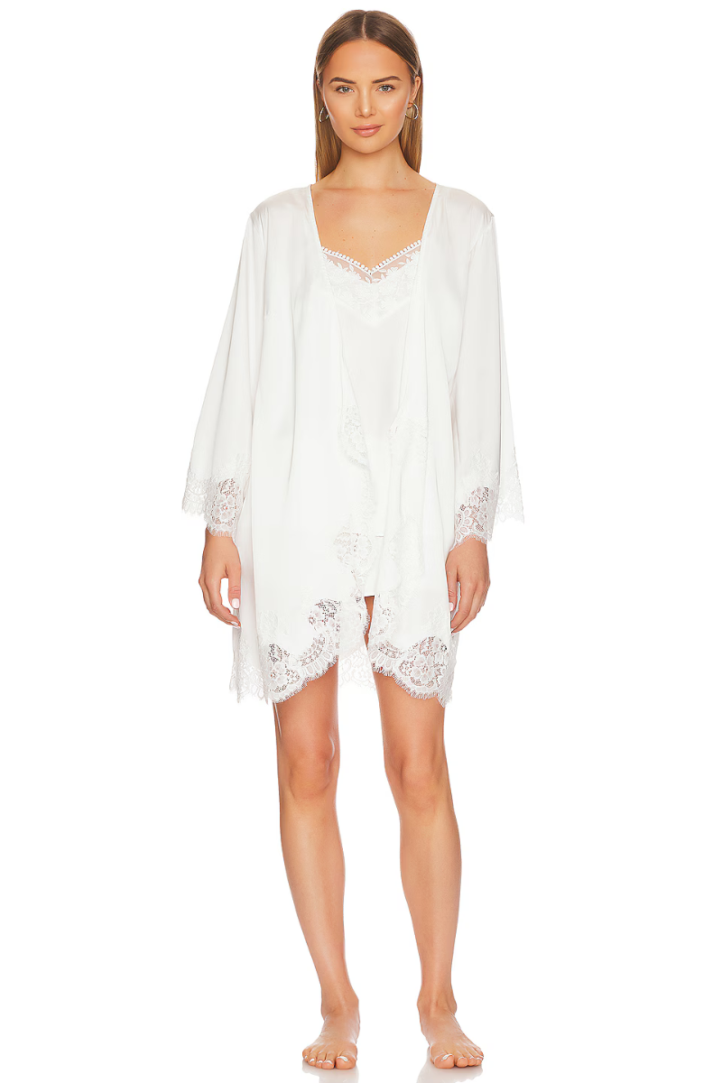 Sian Mini Lace Robe - White