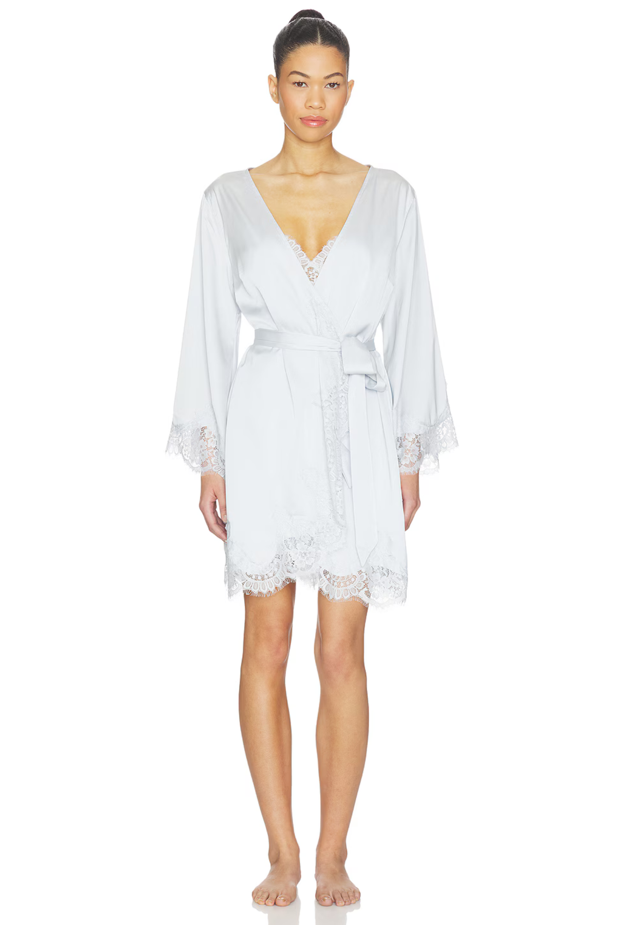 Sian Lace Robe - Eggshell Blue