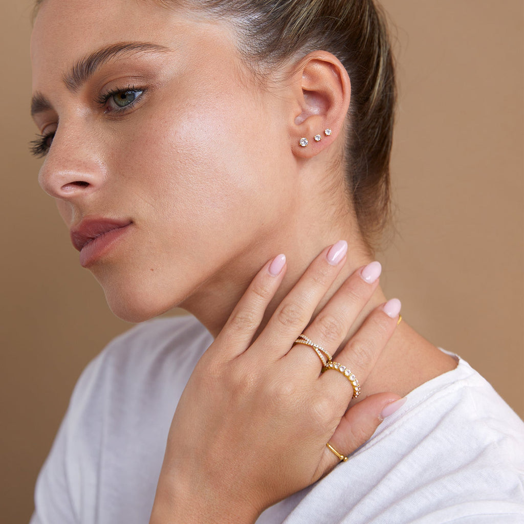 Cubic Zirconia Flat Back Studs