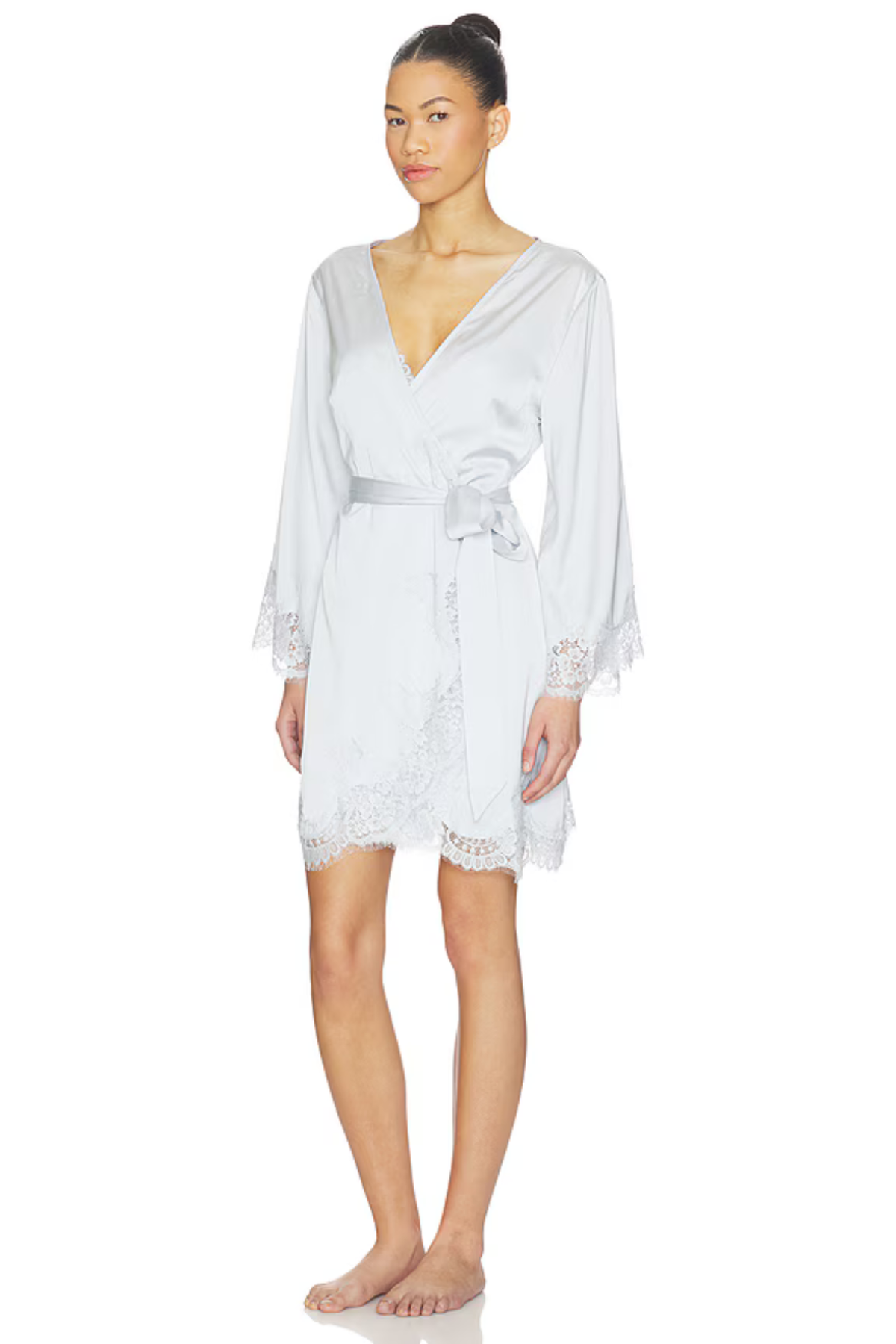 Sian Lace Robe - Eggshell Blue