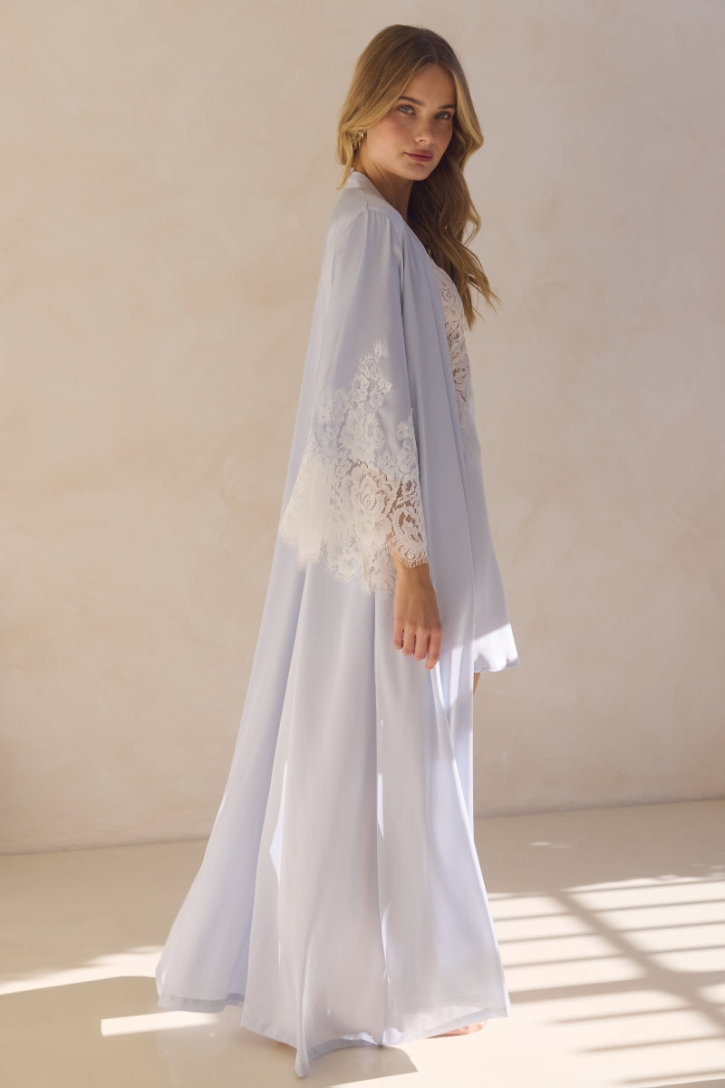 Peyton Long Robe  - Eggshell Blue