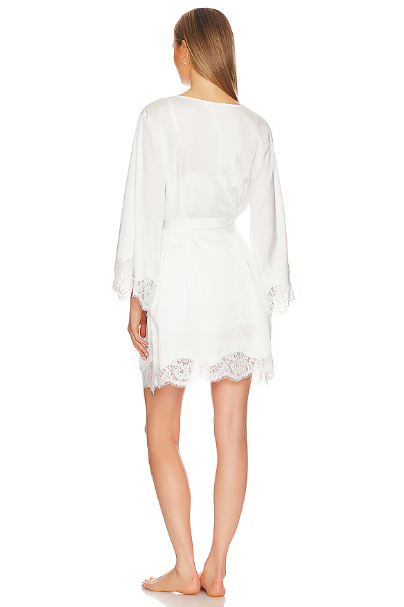Sian Mini Lace Robe - White