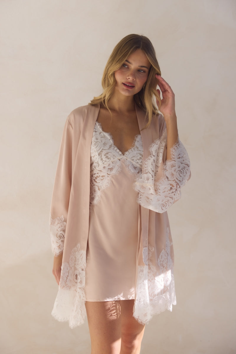 Peyton Short Lace Slip - Blush