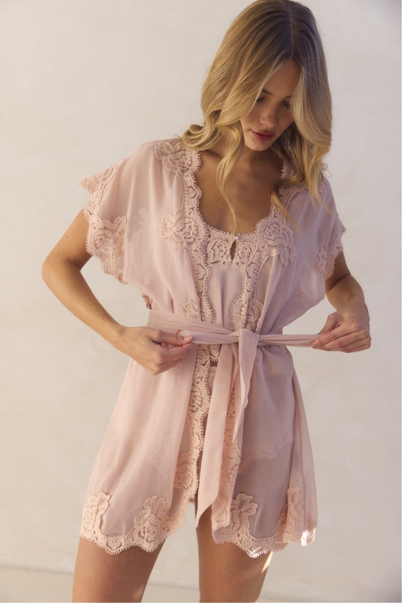 Valentina Lace Cami Set - Blush
