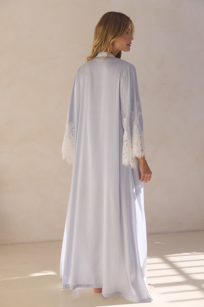 Peyton Long Robe  - Eggshell Blue