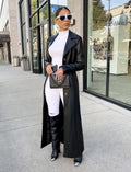CHIC LEATHER AUTUMN COAT