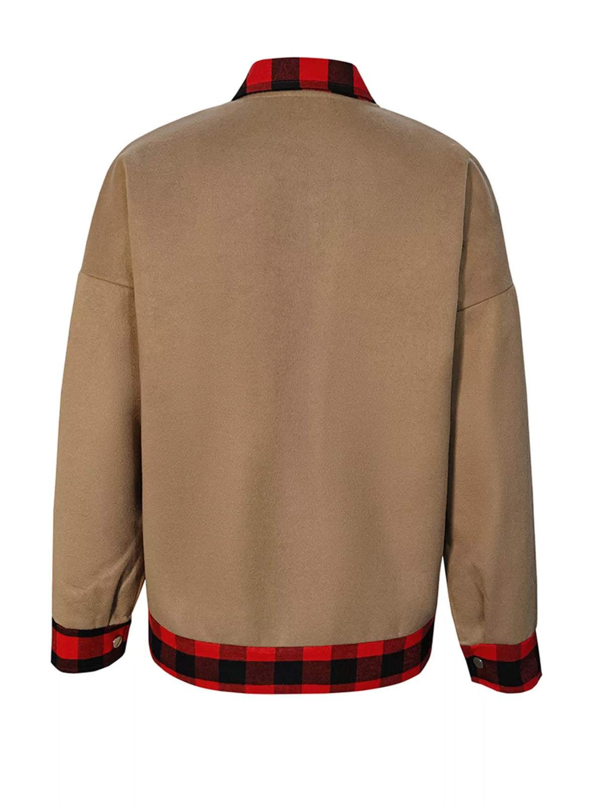 Plaid Button Up Casual Outerwear