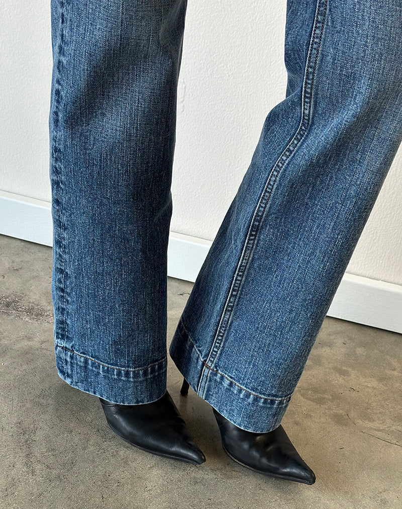 Low Rise Bootcut Jeans in Ocean Blue
