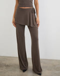 Amata Trouser Skirt in Cupro Dark Brown