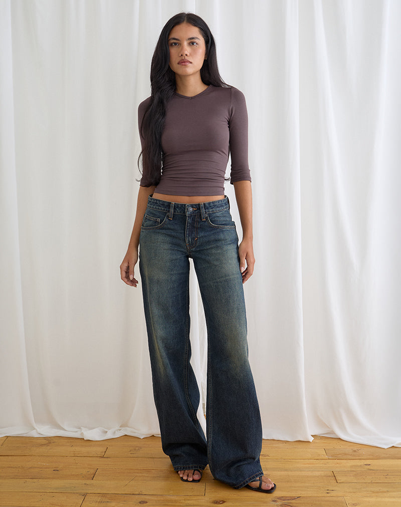 Low Rise Roomy Jeans in Aged Mid Blue