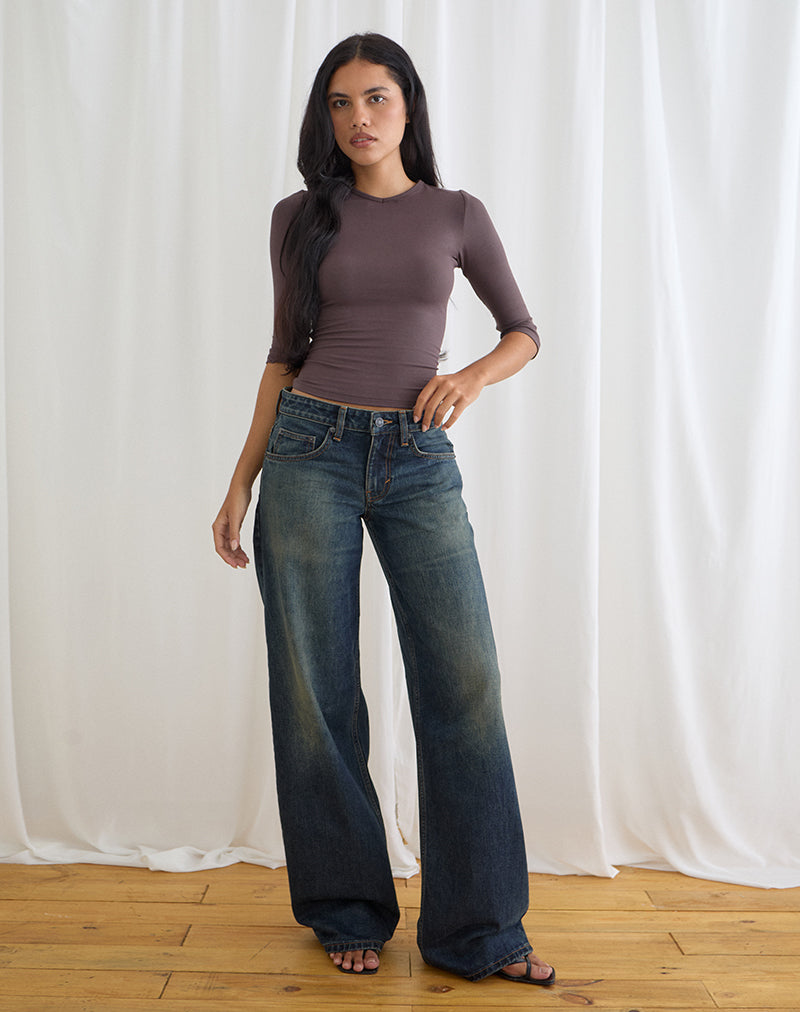 Low Rise Roomy Jeans in Aged Mid Blue