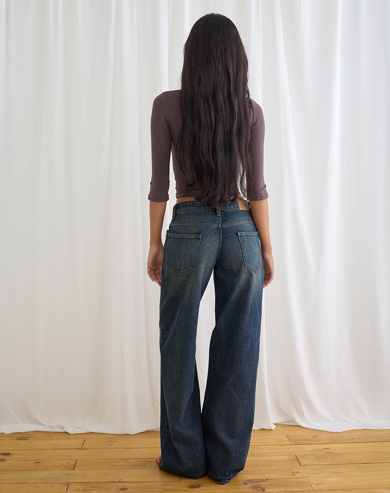 Low Rise Roomy Jeans in Aged Mid Blue