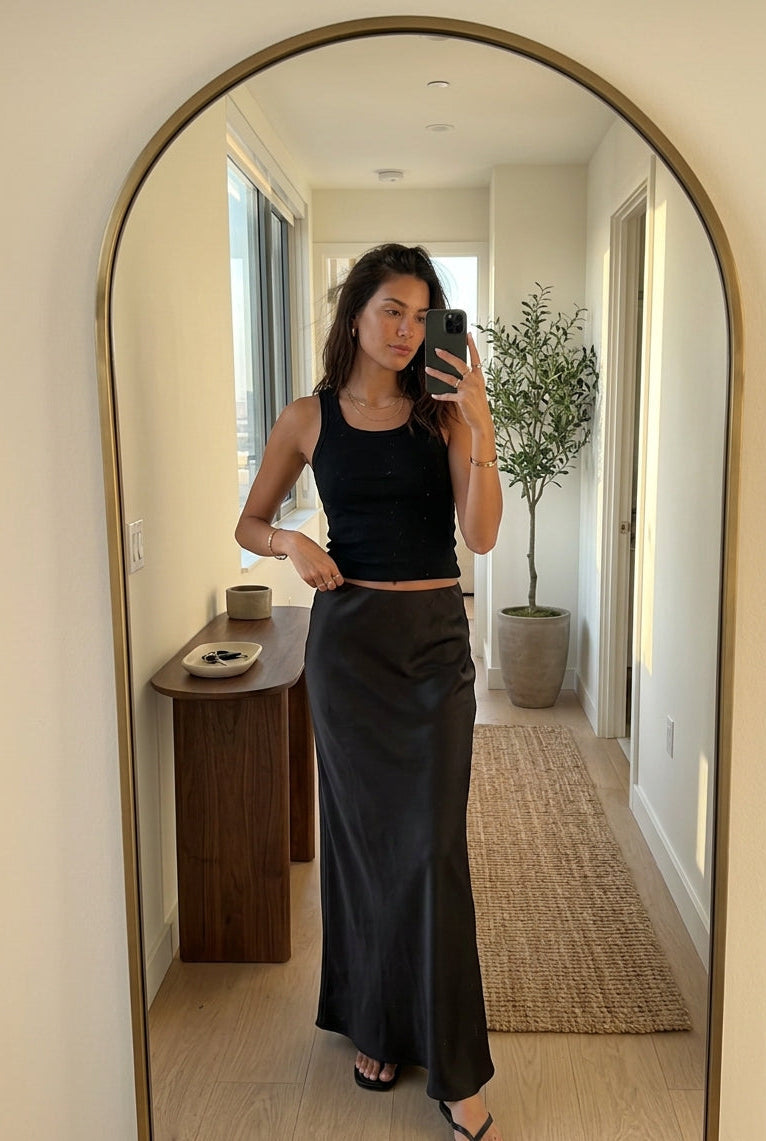 SATIN MAXI SKIRT