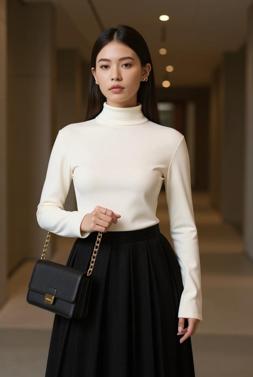 Romane — Fine-Knit High-Neck Jumper