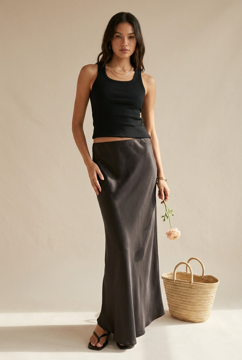 SATIN MAXI SKIRT