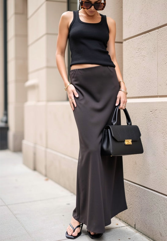 SATIN MAXI SKIRT