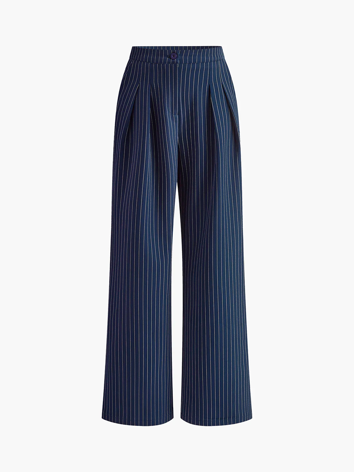 PINSTRIPED WIDE-LEG PANTS