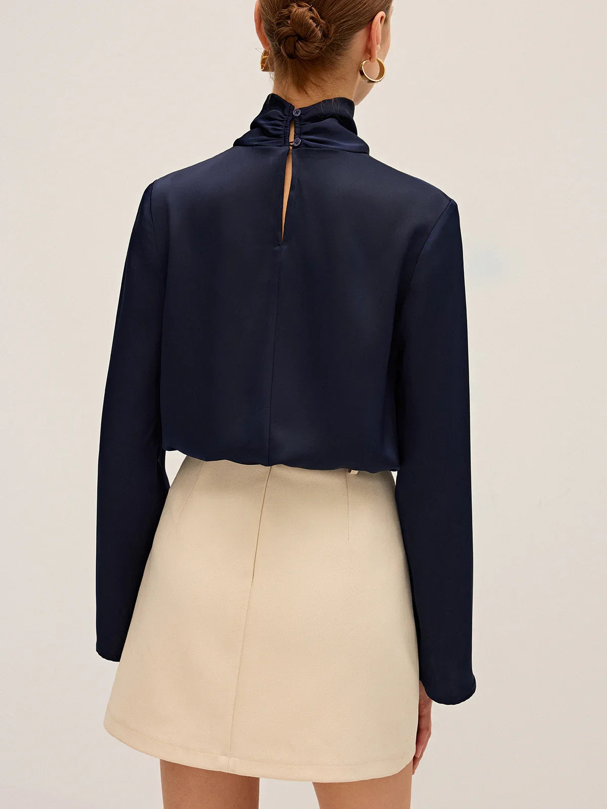 SATIN DRAPED BLOUSE