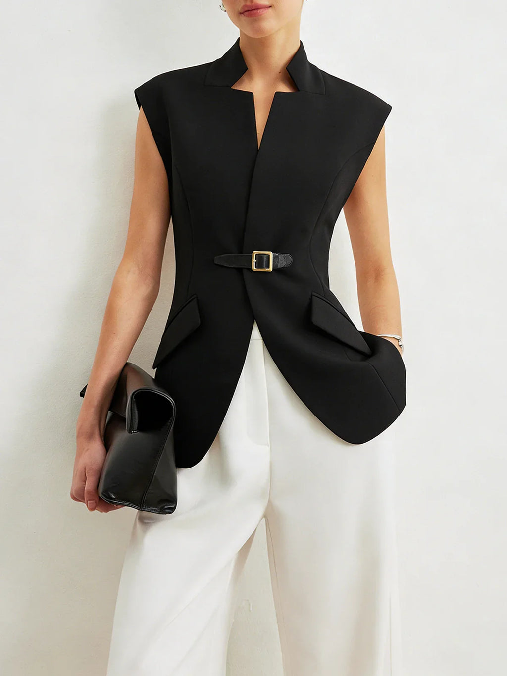 SLEEVELESS BLAZER VEST
