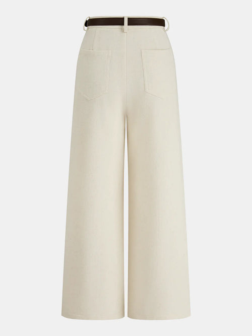 BELTED WIDE-LED PANTS