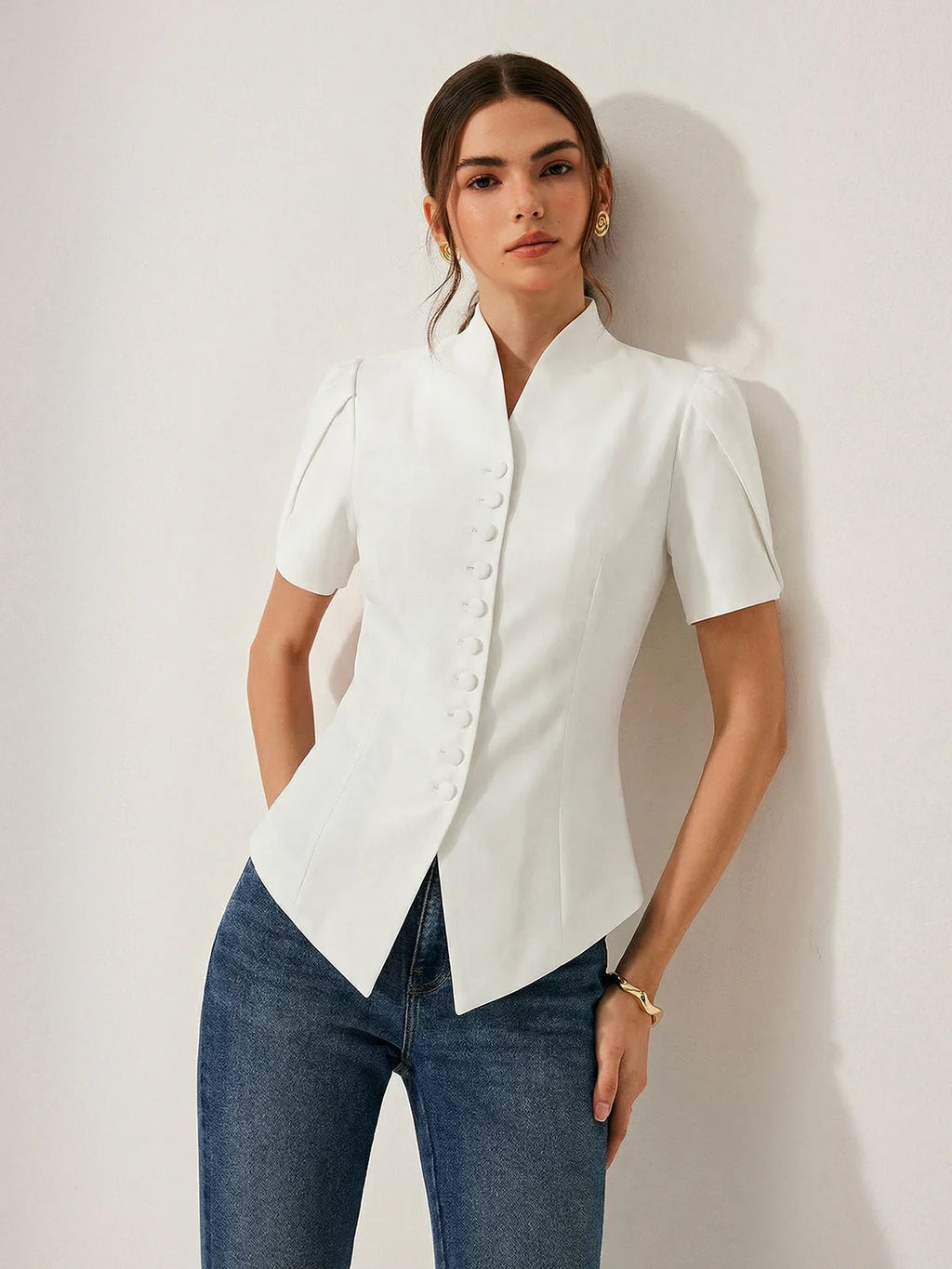 BUTTONED SLIM TOP
