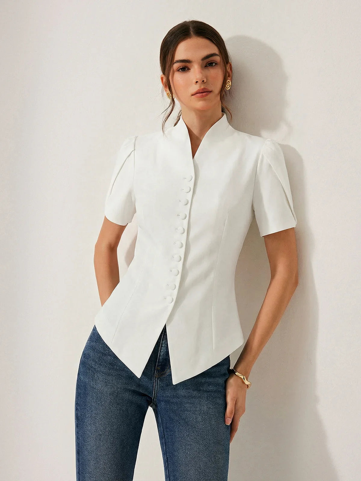 BUTTONED SLIM TOP