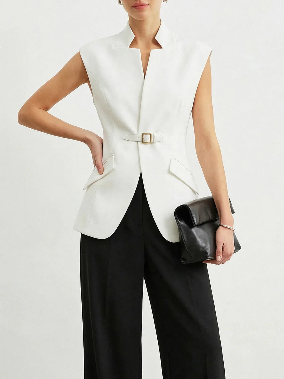 SLEEVELESS BLAZER VEST