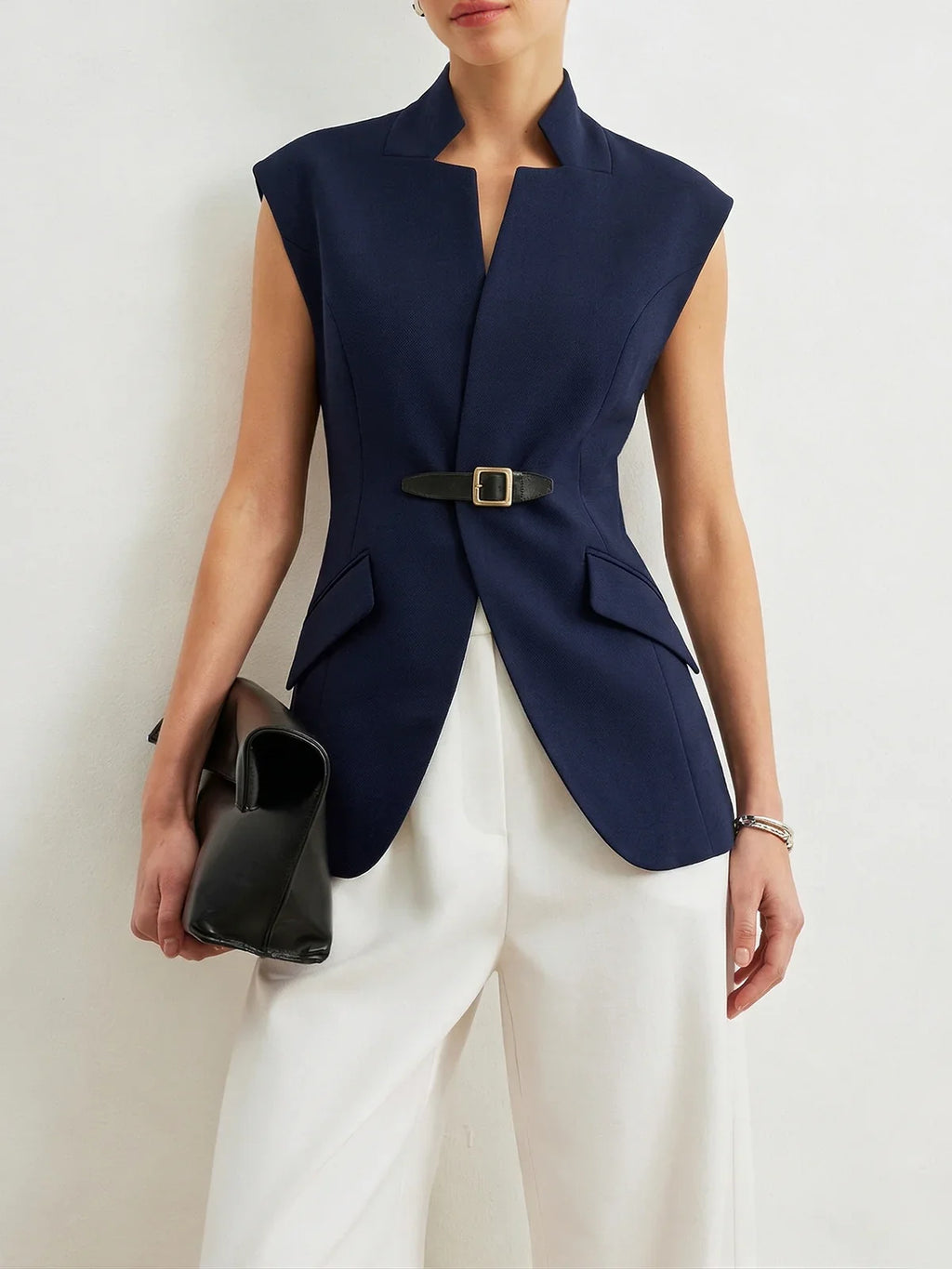 Garance — Belted Tailored Waistcoat