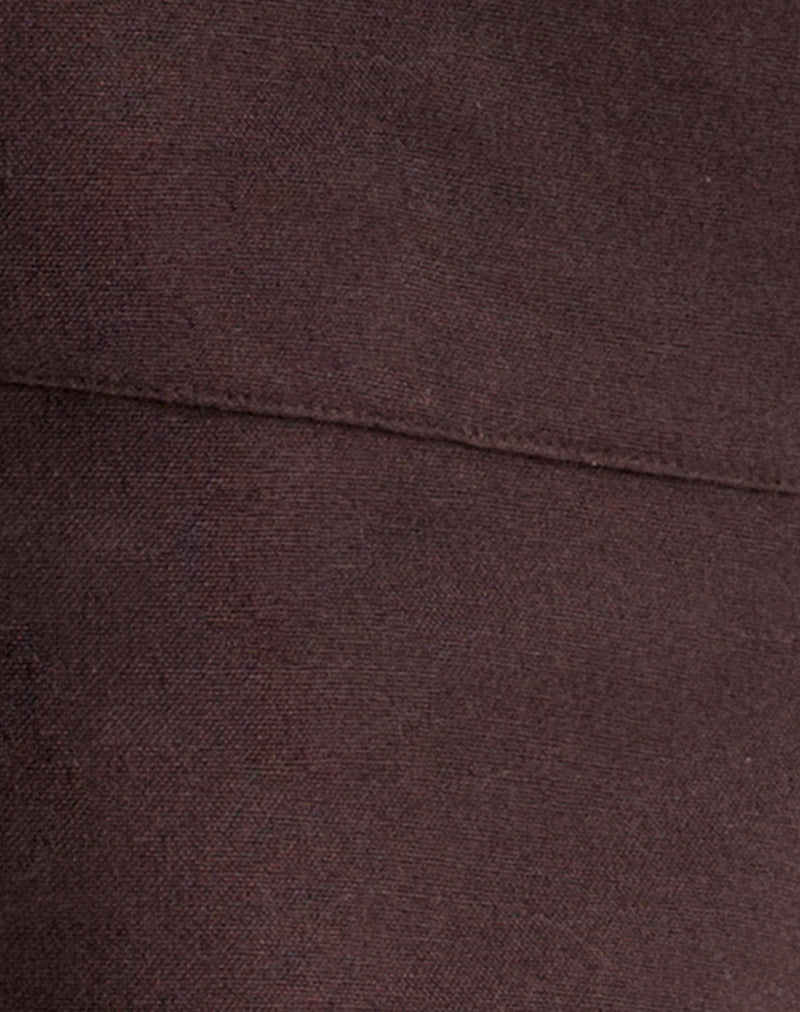 Olesy Trouser in Linen Deep Mahogany