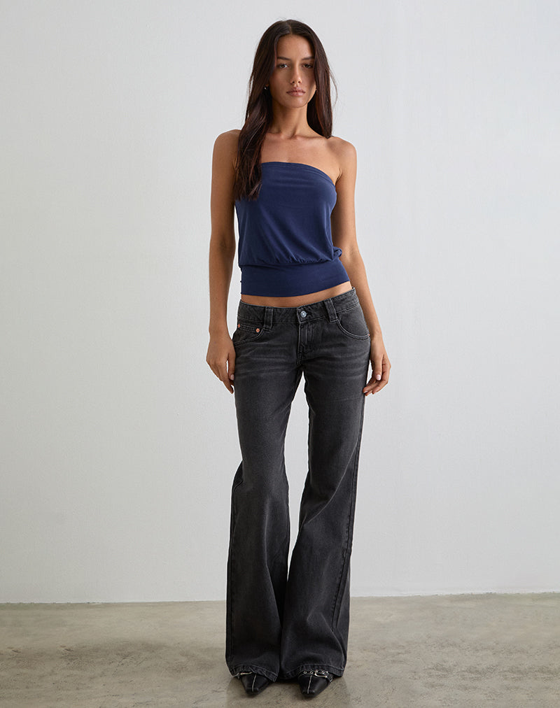 Low Rise Bell Bottom Flare Jeans in Vintage Black