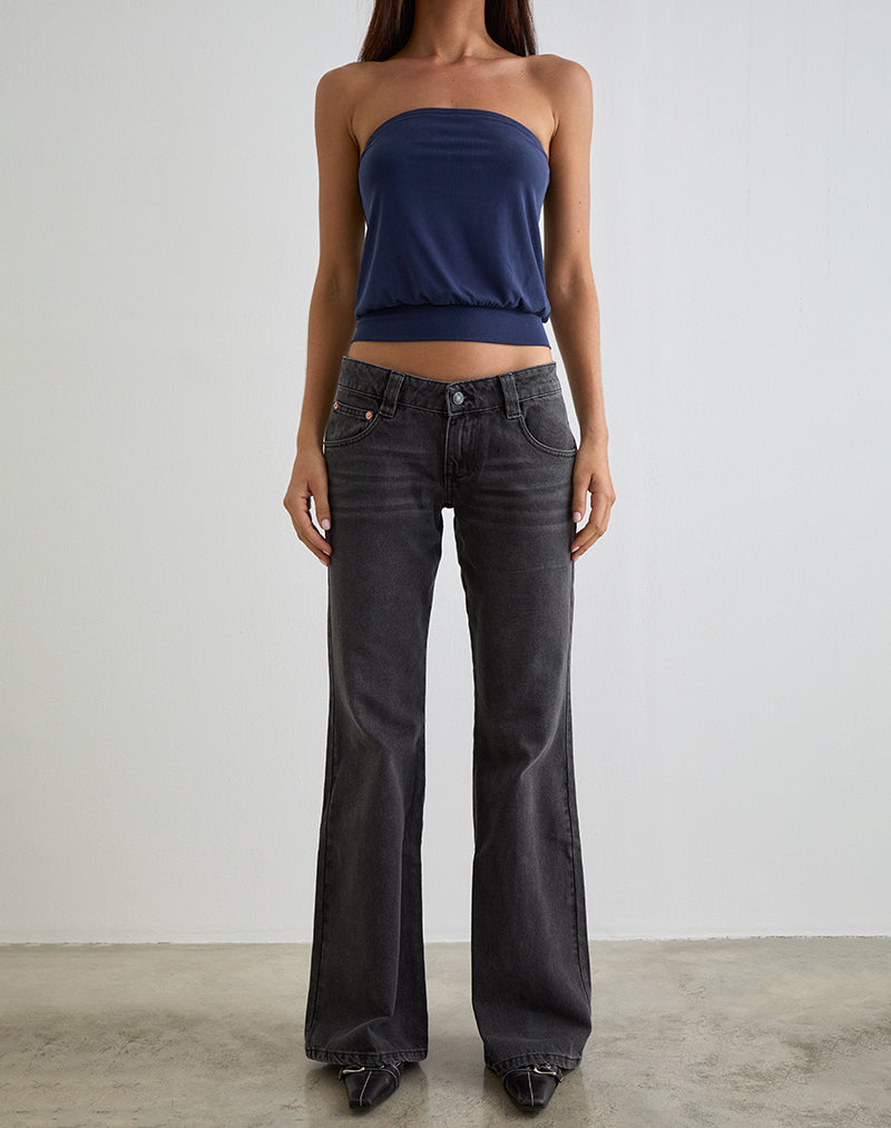 Low Rise Bell Bottom Flare Jeans in Vintage Black
