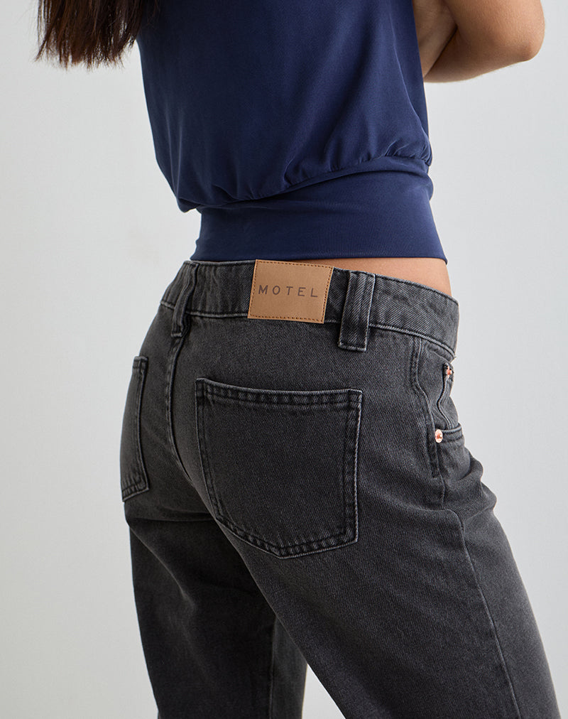 Low Rise Bell Bottom Flare Jeans in Vintage Black