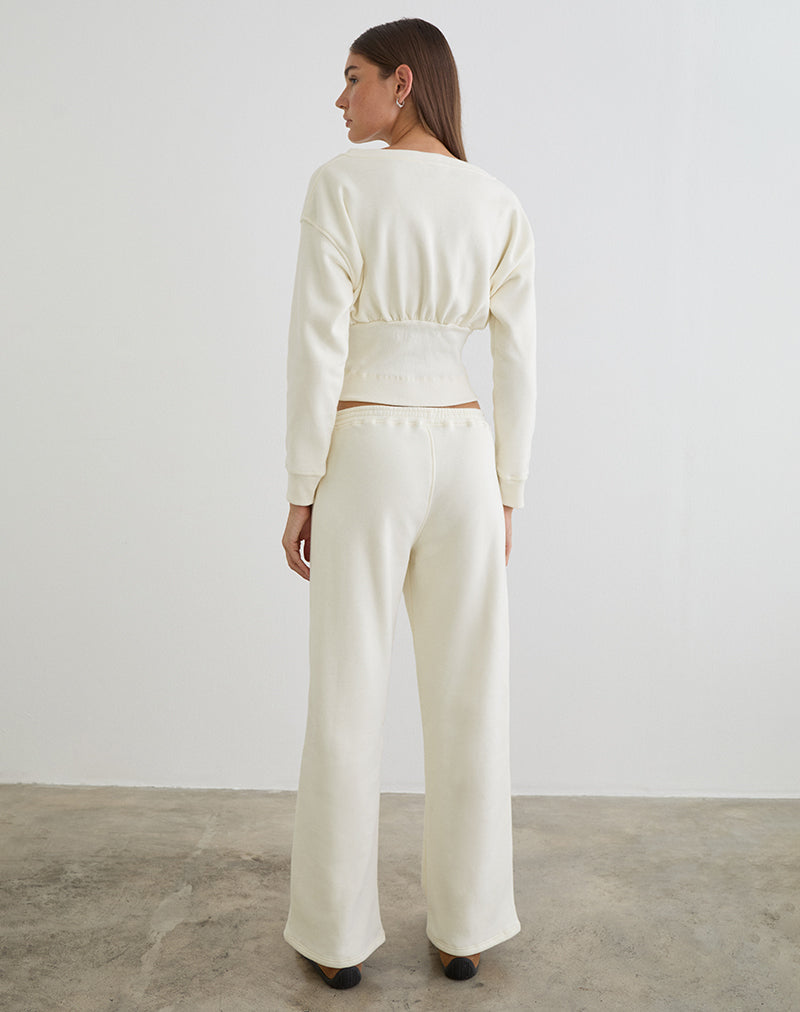 Cille Loose Jogger in Fleece Winter White
