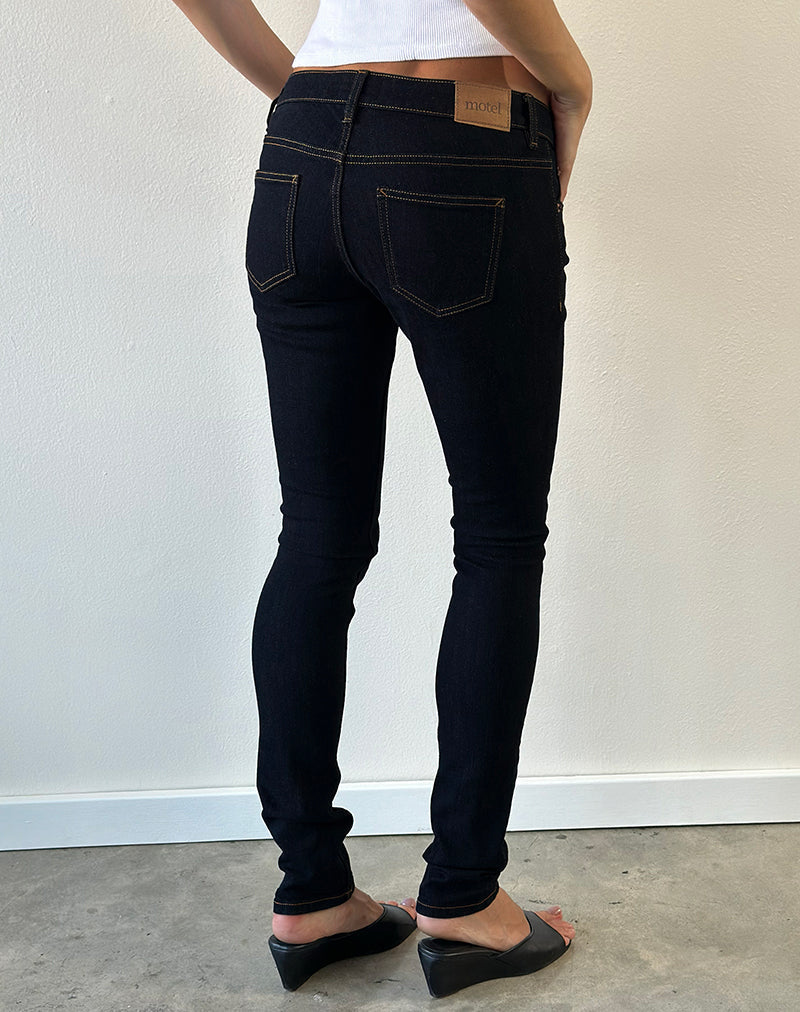 Ultra Low Rise Stretch Skinny Jeans in Indigo