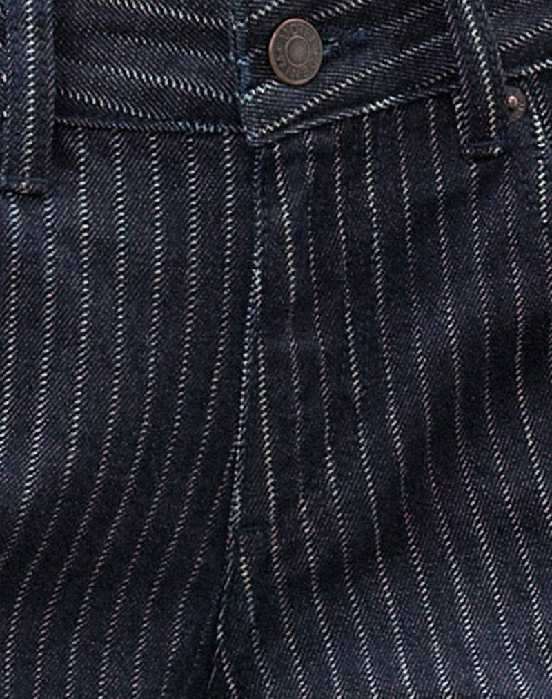 Low Rise Roomy Jeans in Stripe Indigo