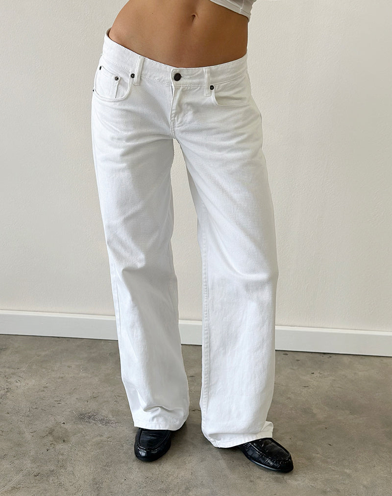 Low Rise Parallel Jeans in True White