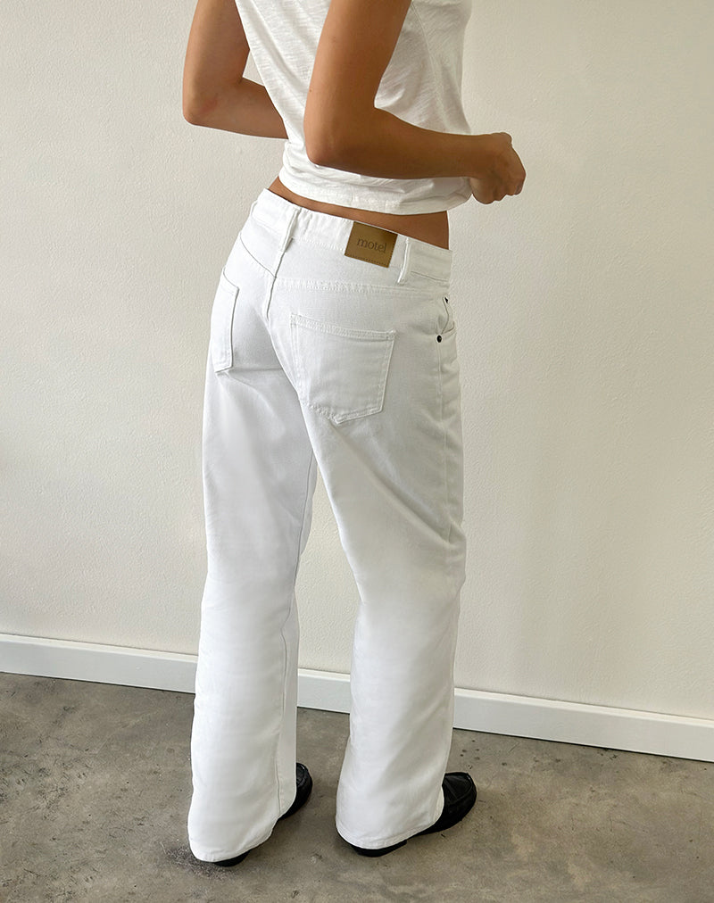 Low Rise Parallel Jeans in True White