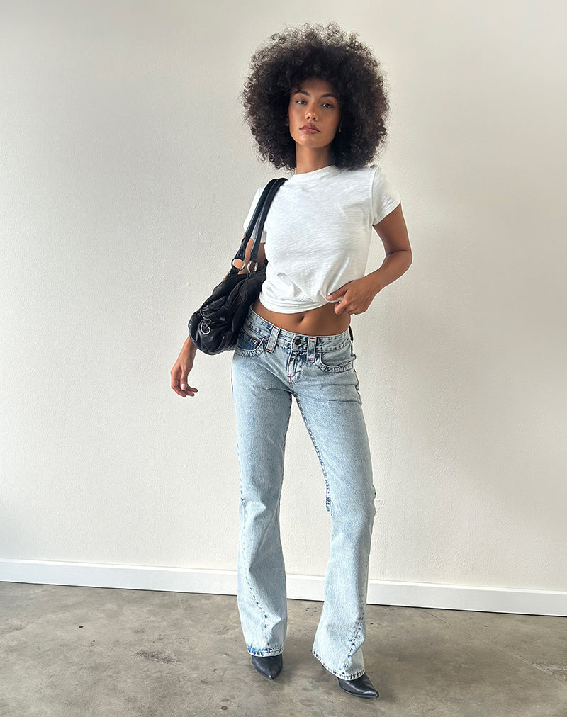 Low Rise Twisted Seam Jeans in 80's Blue Wash