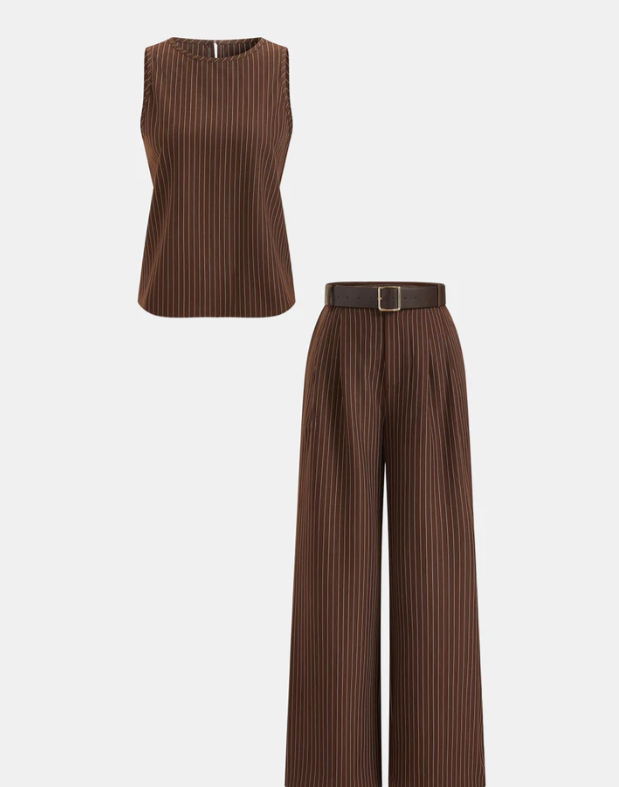 PINSTRIPED COMBINAISON OUTFIT