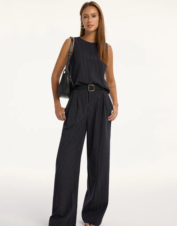 PINSTRIPED COMBINAISON OUTFIT