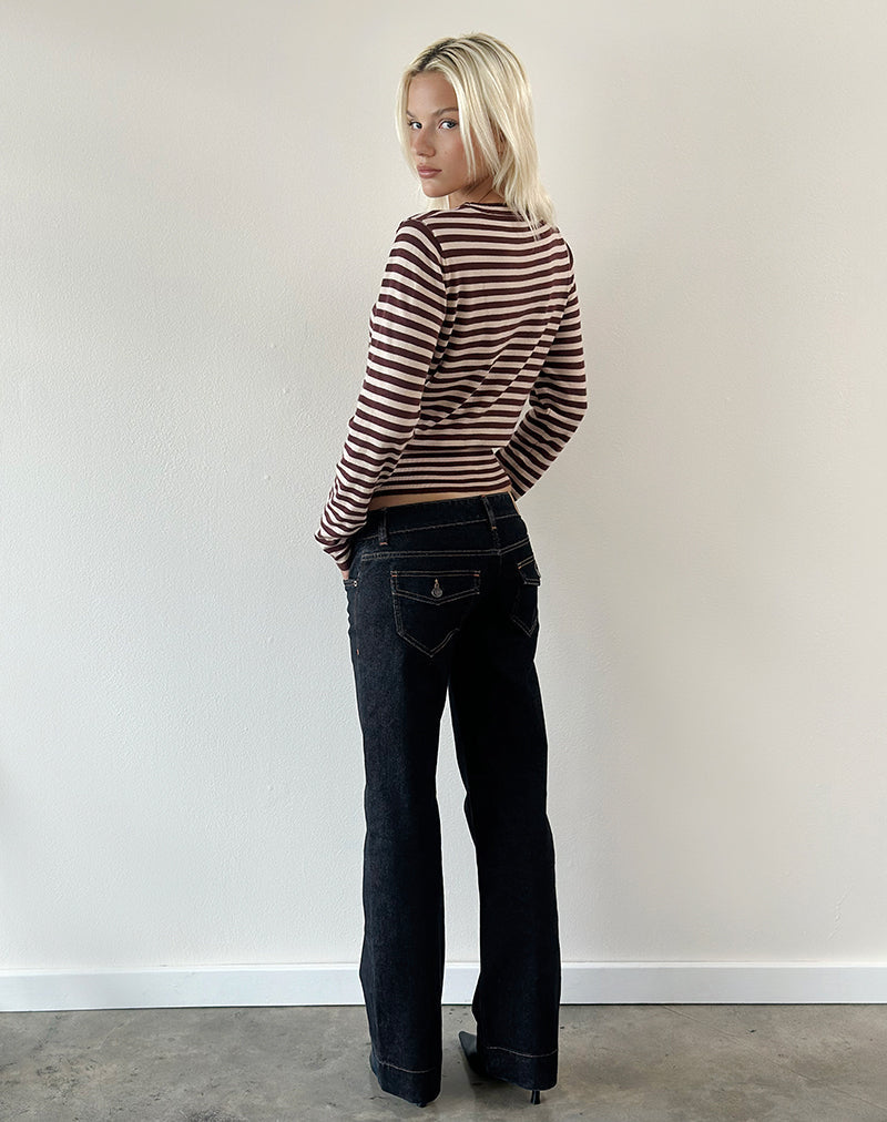 Low Rise Bootcut Jeans in Indigo