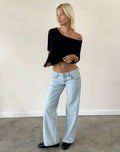Low Rise Parallel Jeans in Light Wash Blue