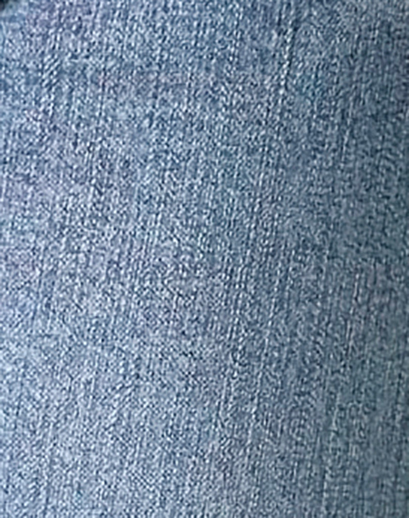 Ultra Low Rise Stretch Flare Jeans in Mid Blue