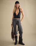 Effy Tie Side Cupro Capri in Dark Grey