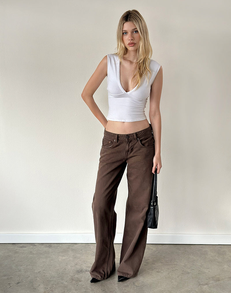 Low Rise Parallel Jeans in Dark Chocolate