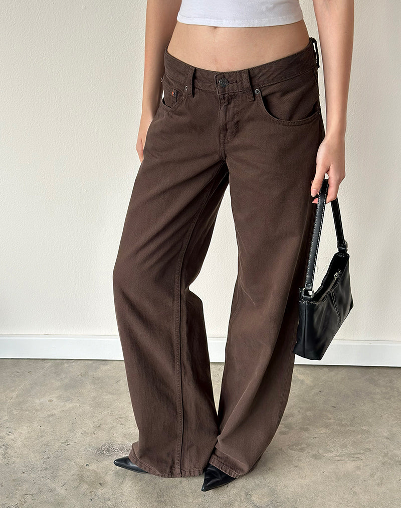 Low Rise Parallel Jeans in Dark Chocolate