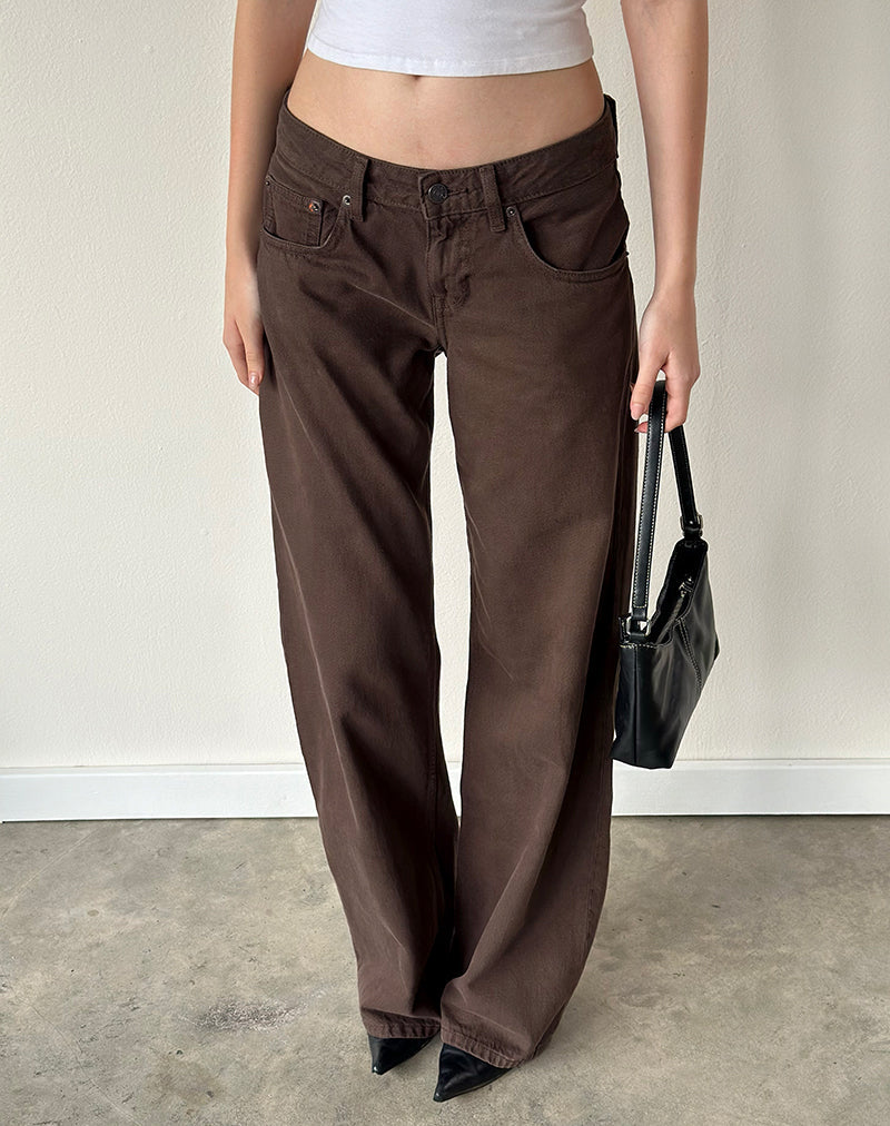 Low Rise Parallel Jeans in Dark Chocolate