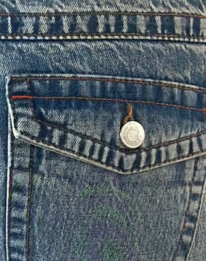 Extra Low Rise Twisted Seam Jeans in True Blue